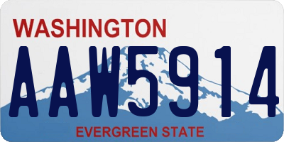 WA license plate AAW5914