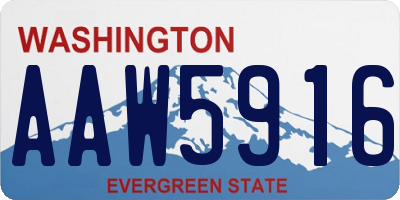 WA license plate AAW5916