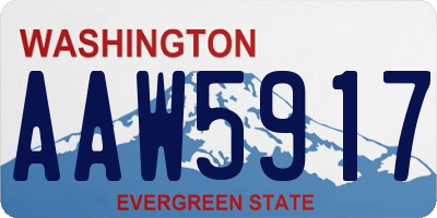 WA license plate AAW5917