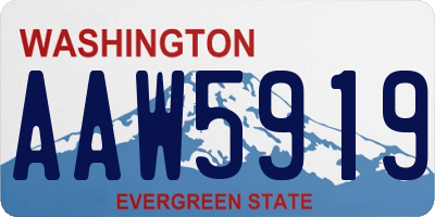 WA license plate AAW5919