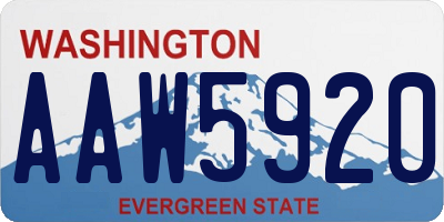 WA license plate AAW5920