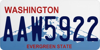 WA license plate AAW5922