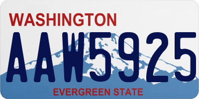 WA license plate AAW5925