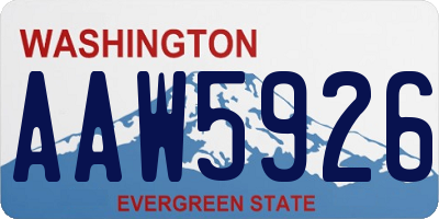 WA license plate AAW5926