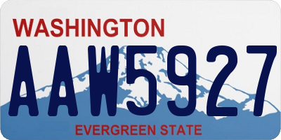 WA license plate AAW5927