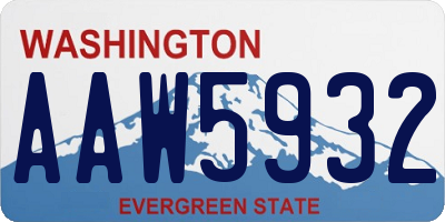 WA license plate AAW5932