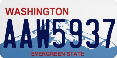 WA license plate AAW5937