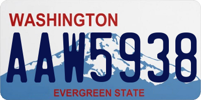 WA license plate AAW5938