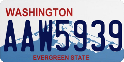 WA license plate AAW5939