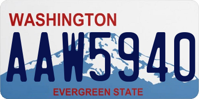 WA license plate AAW5940