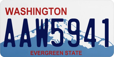 WA license plate AAW5941
