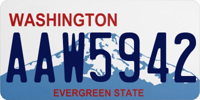 WA license plate AAW5942