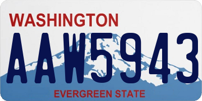 WA license plate AAW5943