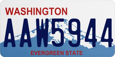 WA license plate AAW5944