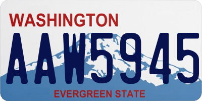 WA license plate AAW5945