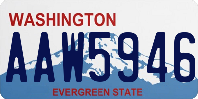 WA license plate AAW5946