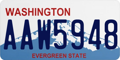 WA license plate AAW5948