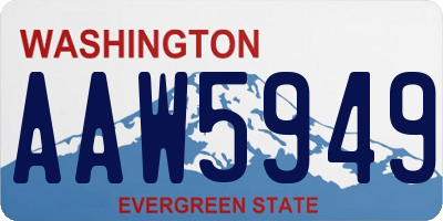 WA license plate AAW5949