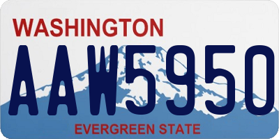 WA license plate AAW5950