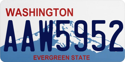 WA license plate AAW5952