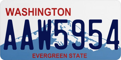 WA license plate AAW5954