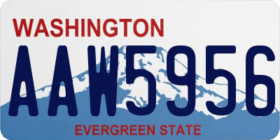 WA license plate AAW5956