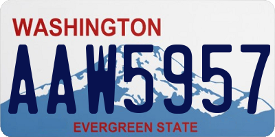 WA license plate AAW5957