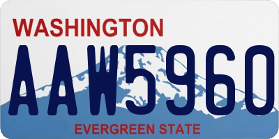 WA license plate AAW5960