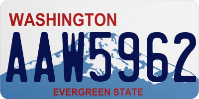 WA license plate AAW5962