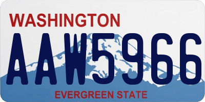 WA license plate AAW5966