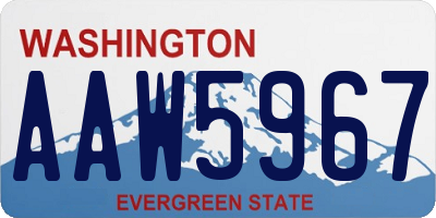 WA license plate AAW5967