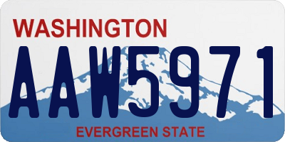 WA license plate AAW5971
