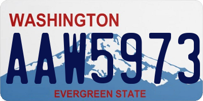 WA license plate AAW5973