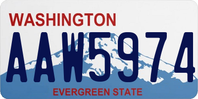 WA license plate AAW5974