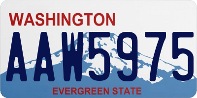 WA license plate AAW5975