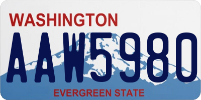 WA license plate AAW5980