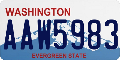 WA license plate AAW5983