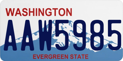 WA license plate AAW5985