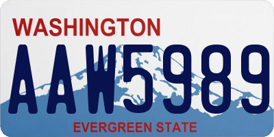 WA license plate AAW5989