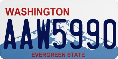 WA license plate AAW5990
