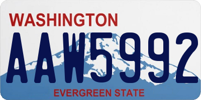 WA license plate AAW5992