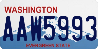 WA license plate AAW5993