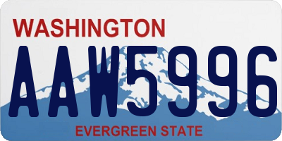 WA license plate AAW5996
