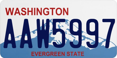 WA license plate AAW5997