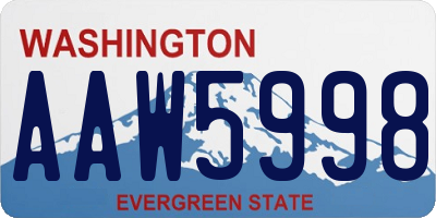 WA license plate AAW5998