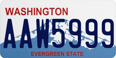 WA license plate AAW5999