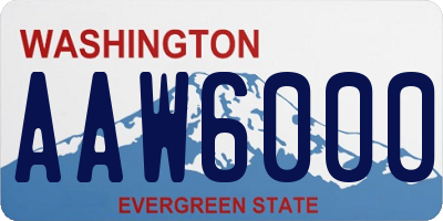 WA license plate AAW6000