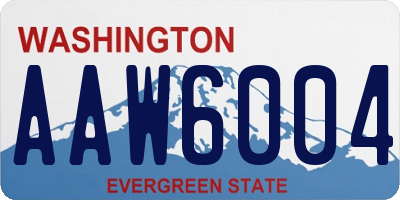 WA license plate AAW6004