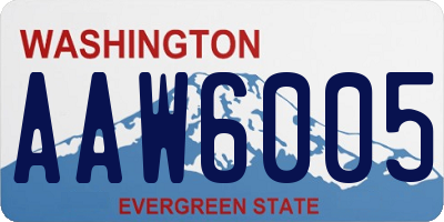 WA license plate AAW6005