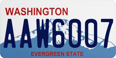 WA license plate AAW6007